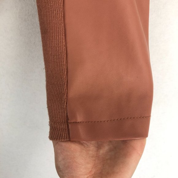 *SOLD* Marc New York Size Medium Pink Faux Leather Full Zip Long Sleeve Jacket - Picture 3 of 10